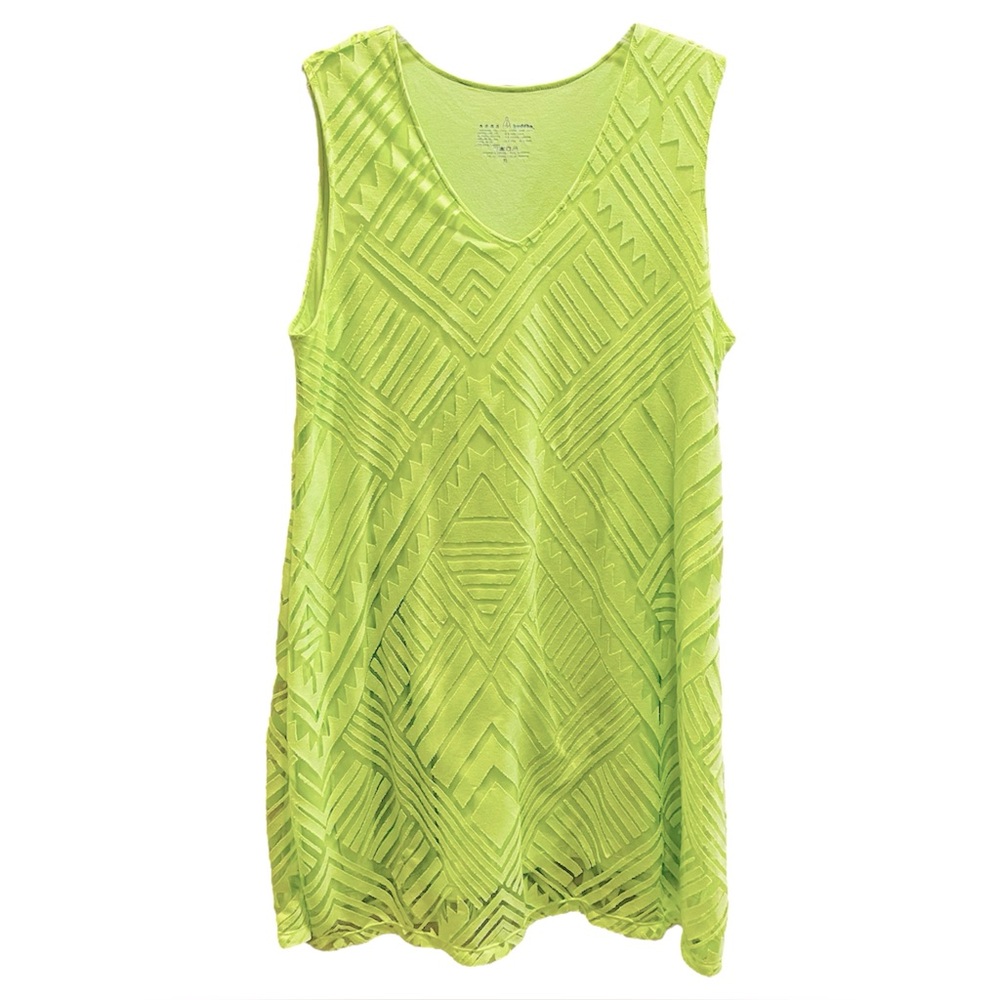 Neon Buddha Lime Green Sleeveless Dress X-Large XL